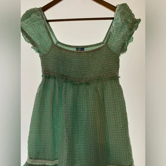 Urban Outfitters marseille gingham mint mini dress - Picture 1 of 4